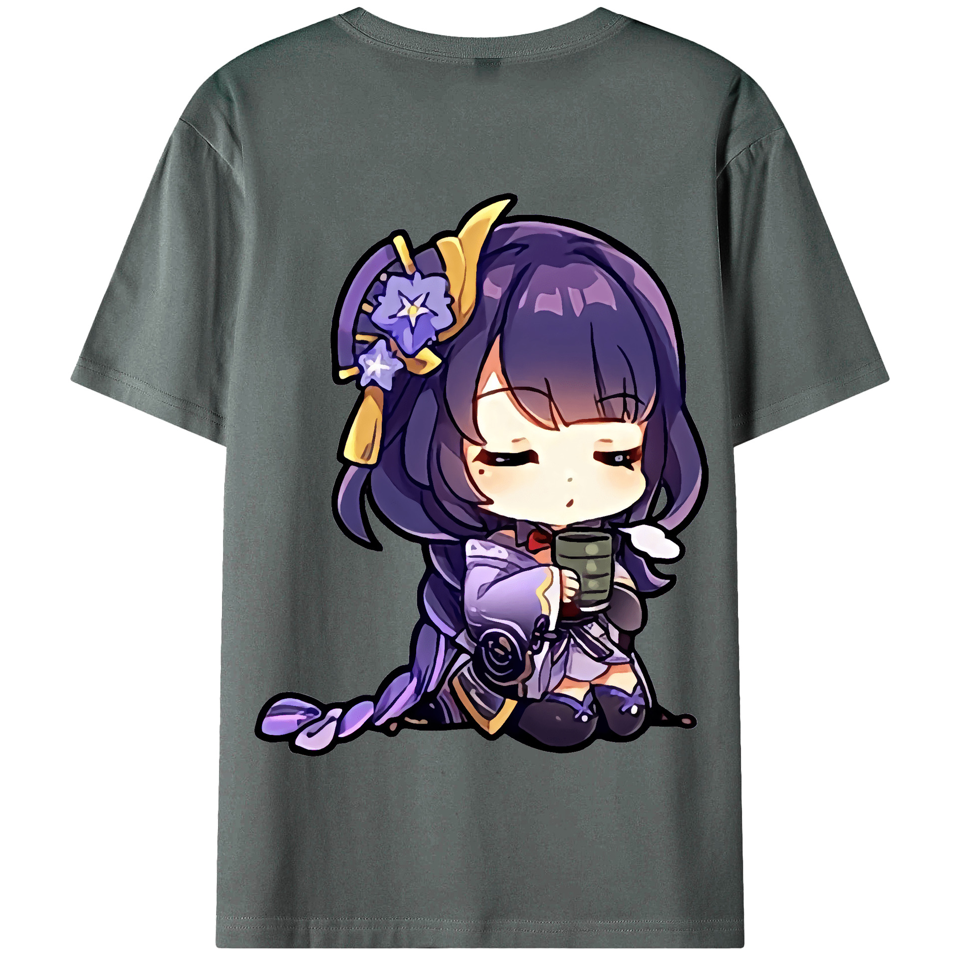 げんし神 雷電将軍 らいでんしょうぐん genshin Raiden Shogun 綿100％半袖Tシャツ（背面プリント）